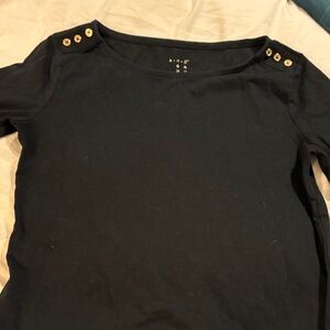 Target Black Long Sleeve Top with Gold Buttons
